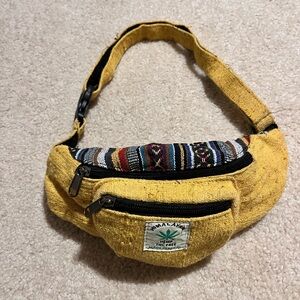 Himalayan Hemp Boho Fanny Pack Hip Waist Bag 3 zippers handmade